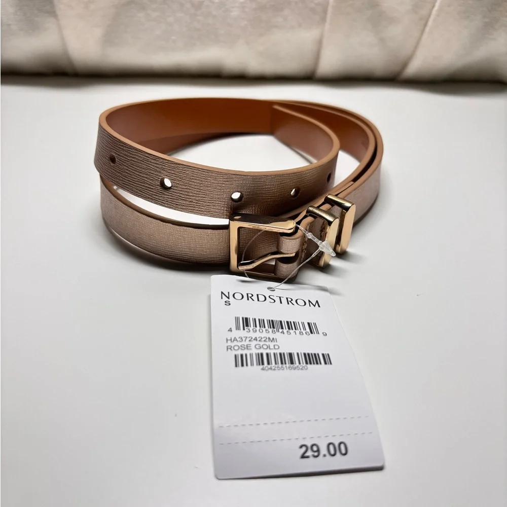 Nordstrom | Halogen Small Rose Gold Trouser Fit Belt | NWT